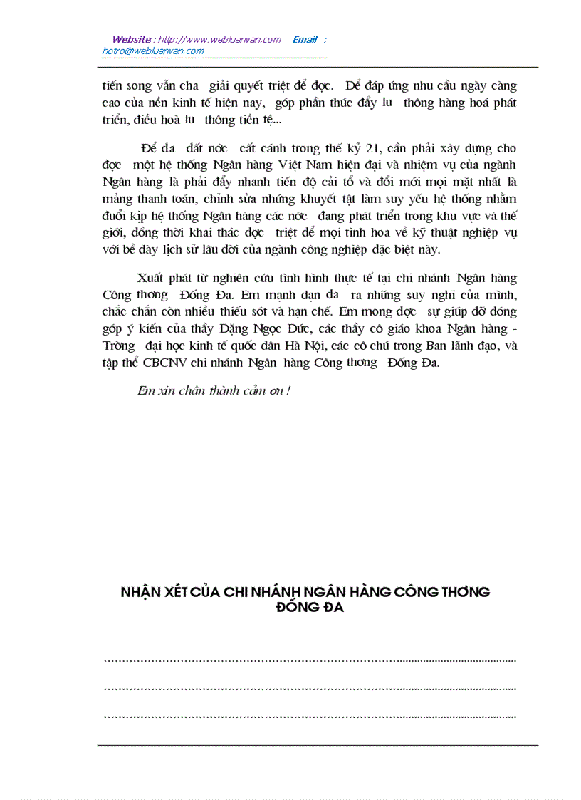 image for page Giải pháp mở rộng và hoàn thiện công tác thanh toán không dùng tiền mặt tại chi nhánh Ngân hàng Công thương Đống Đa