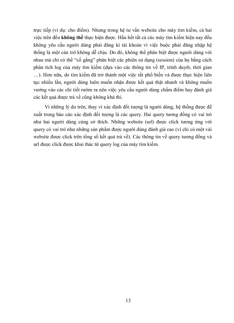 image for page Hệ thống tư vấn website cho máy tìm kiếm dựa trên khai phá Query Log