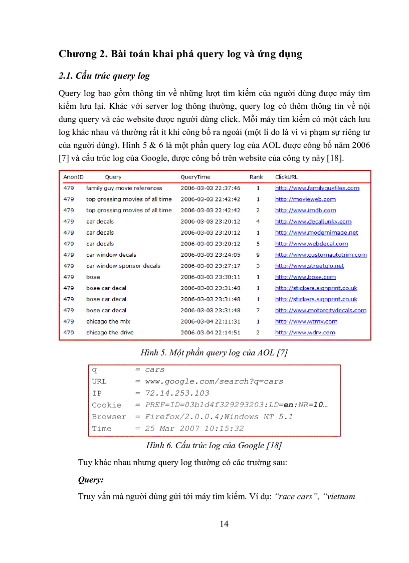 image for page Hệ thống tư vấn website cho máy tìm kiếm dựa trên khai phá Query Log