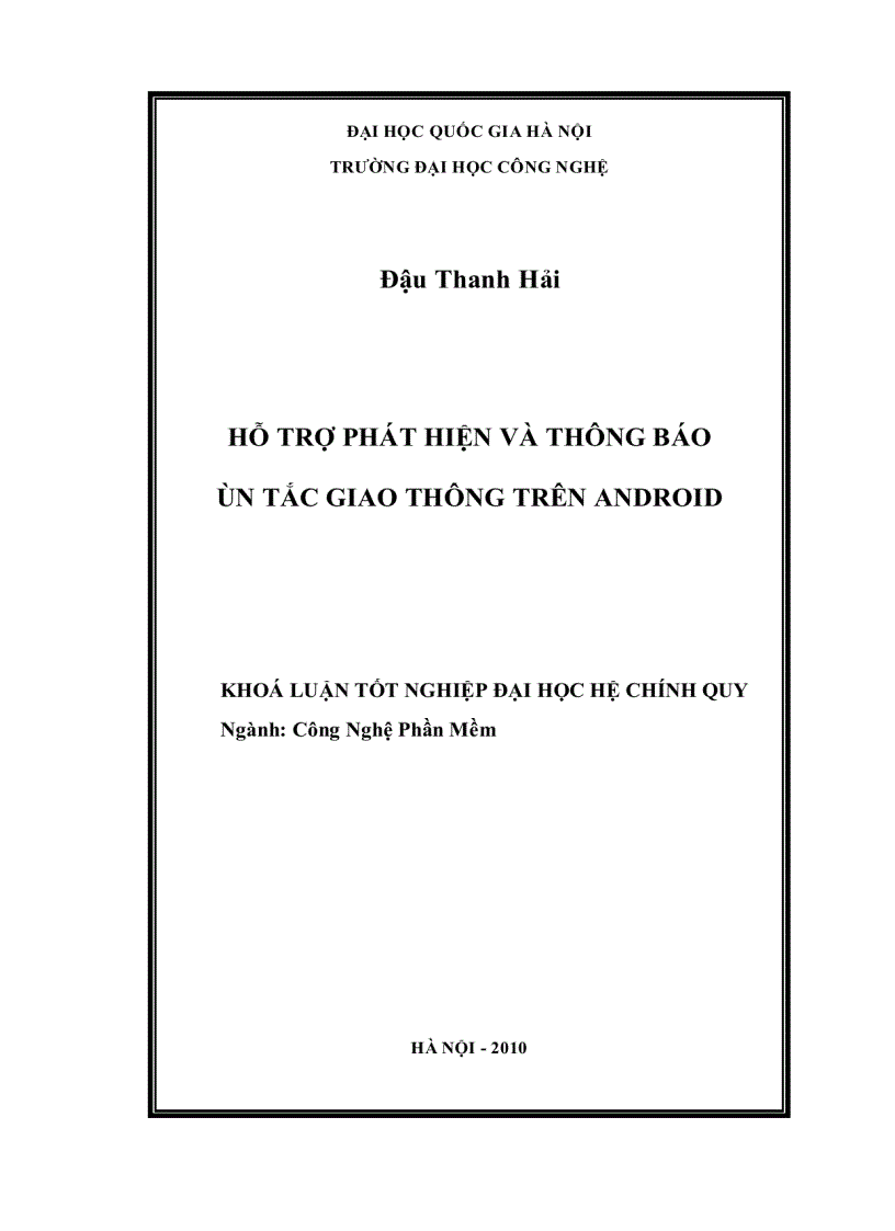 image for page Hỗ trợ phát hiện và thông báo ùn tắc giao thông trên Androi