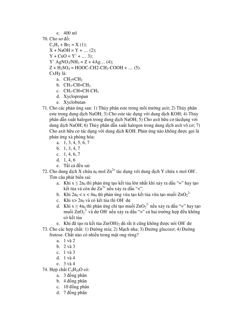 image for page 300 câu hỏi trắc nghiệm hóa học