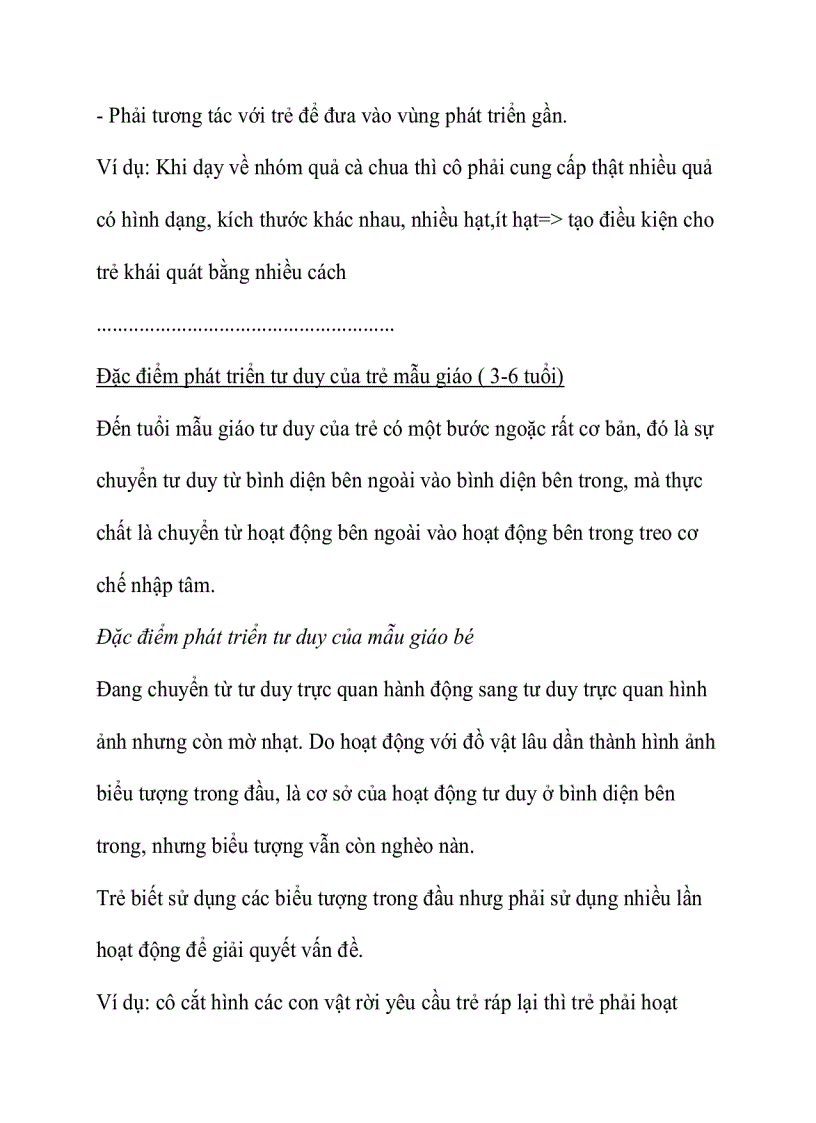 image for page Đặc điểm phát triển tư duy của trẻ