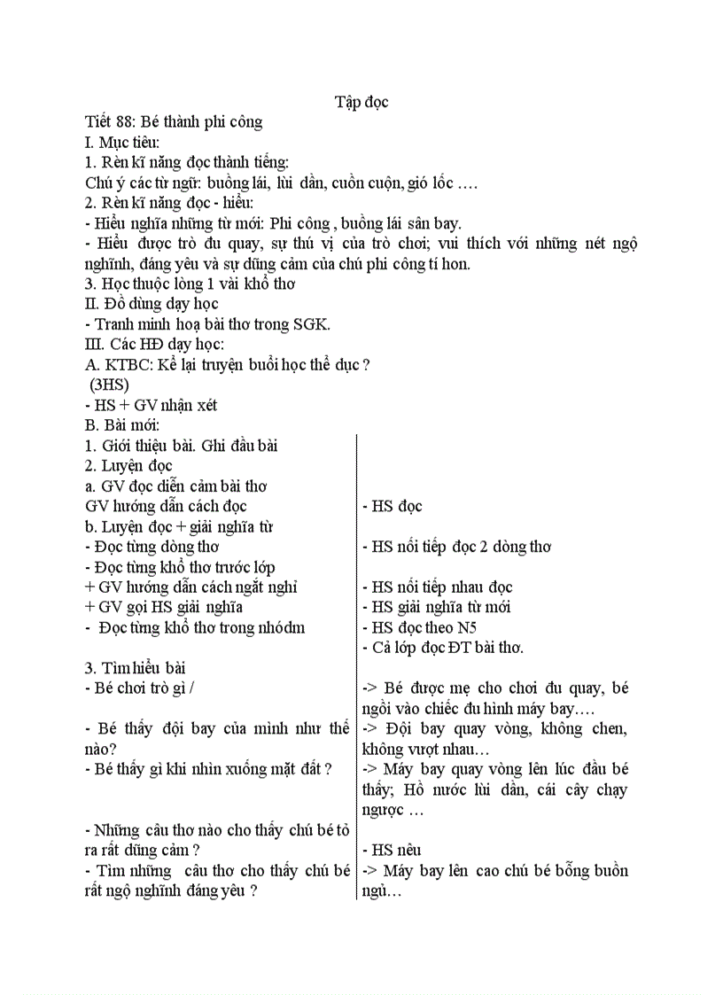 image for page Tập đọc Bé thành phi công