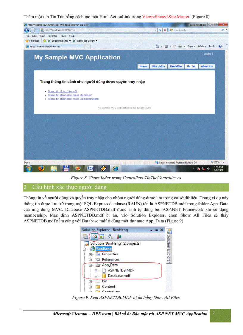 image for page Bảo mật với ASP NET MVC Application