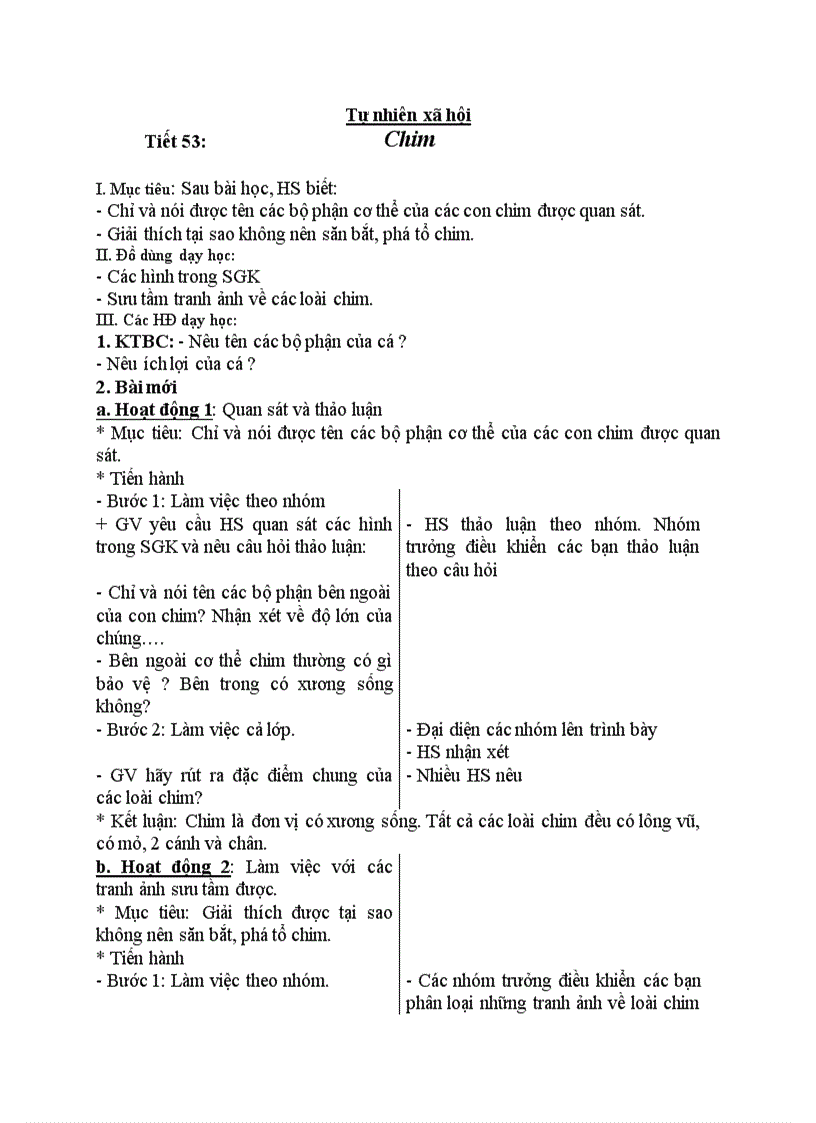 image for page Tự nhiên xã hội Chim