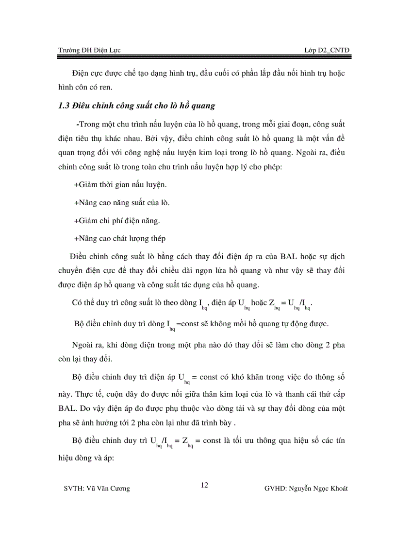 image for page Thiết kế phần mạch chỉnh lưu của lò luyện thép