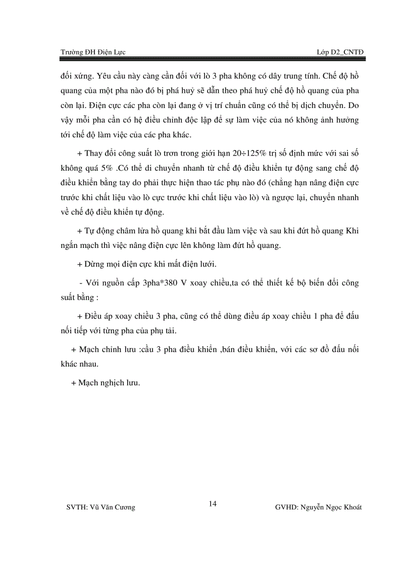 image for page Thiết kế phần mạch chỉnh lưu của lò luyện thép