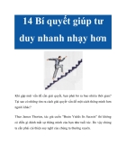 14 Bí quyết giúp tư duy nhanh nhạy hơn