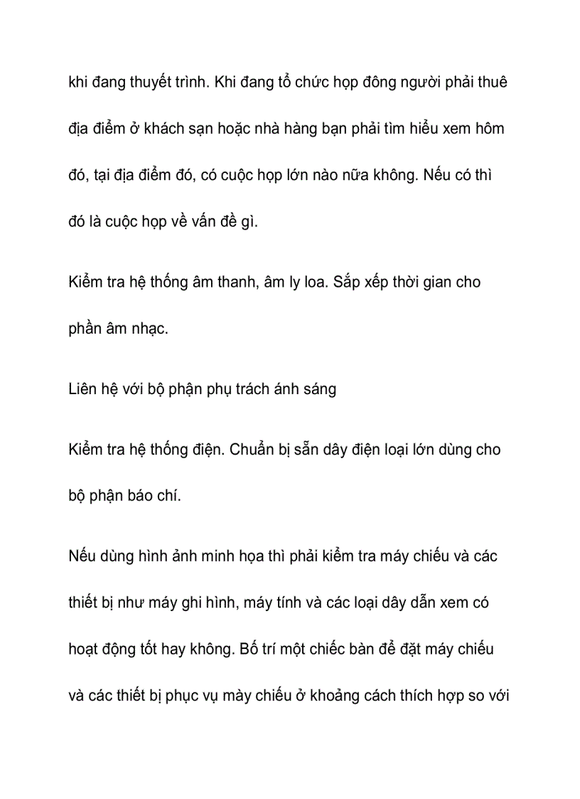 image for page Những mục cần quan tâm khi tổ chức thuyết trình