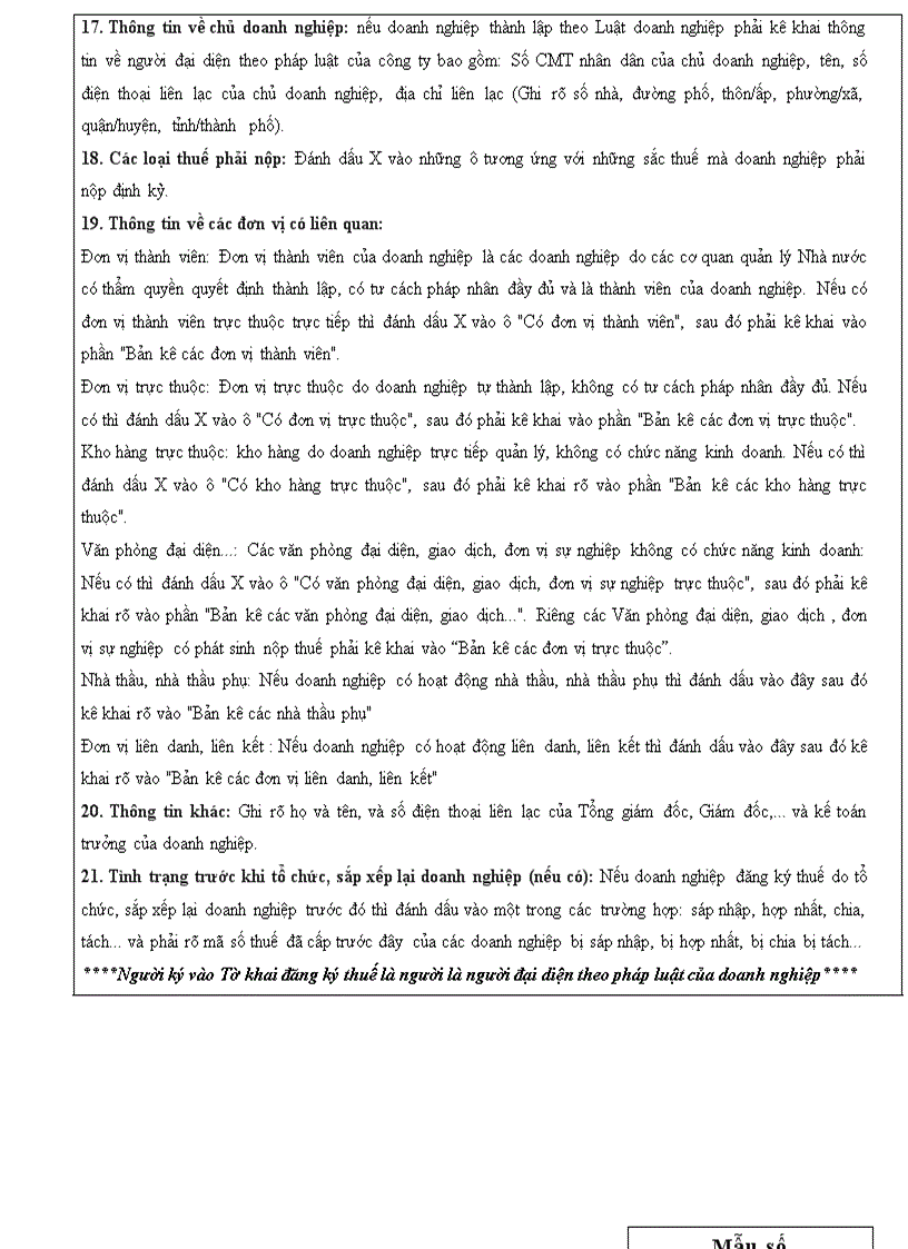 image for page Tờ khai thuế Dùng cho tổ chức sản xuất kinh doanh hàng hoá dịch vụ