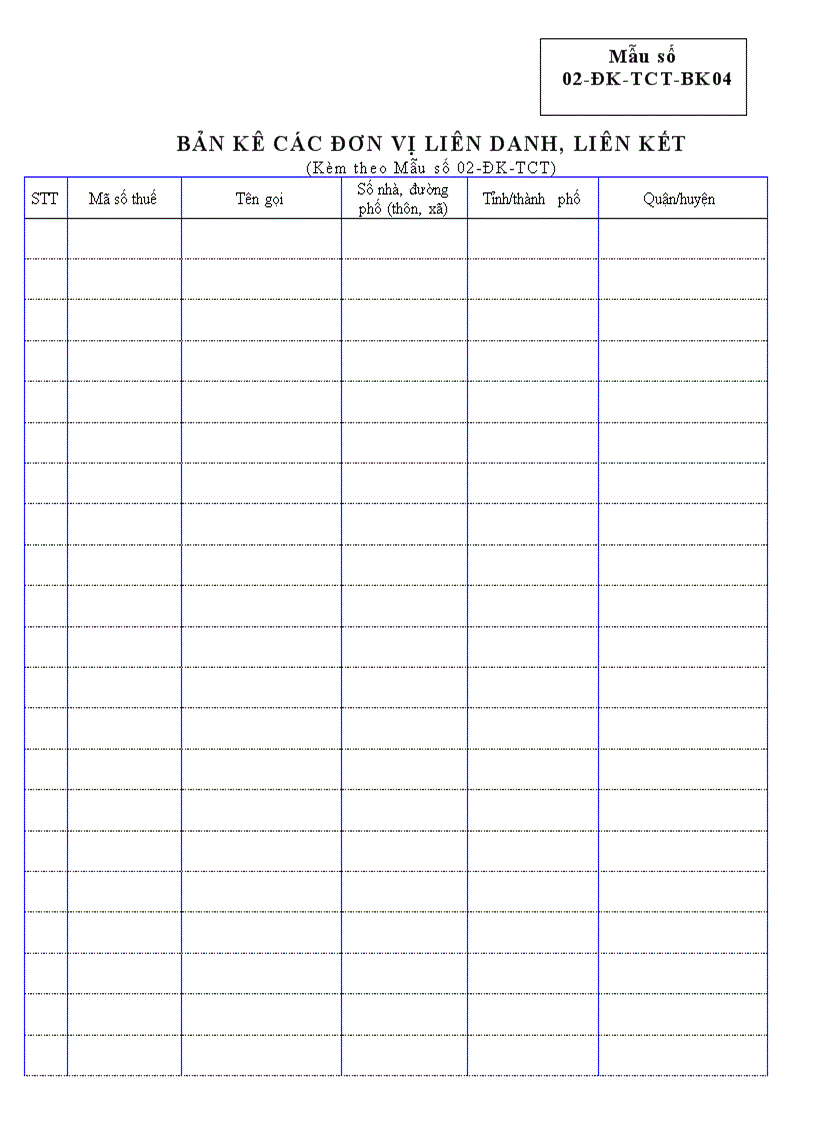 image for page Tờ khai thuế Dùng cho các đơn vị trực thuộc
