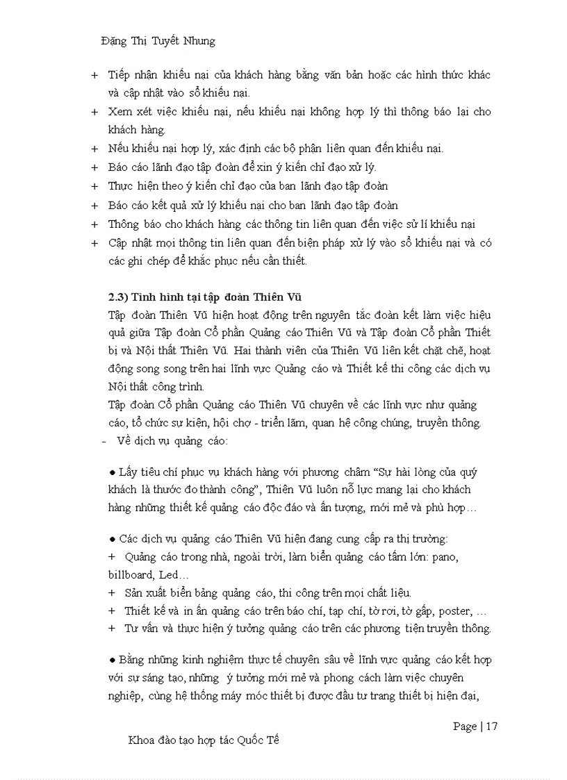 image for page Cải thiện dịch vụ chăm sóc khách hàng tại Tập đoàn Thiên Vũ