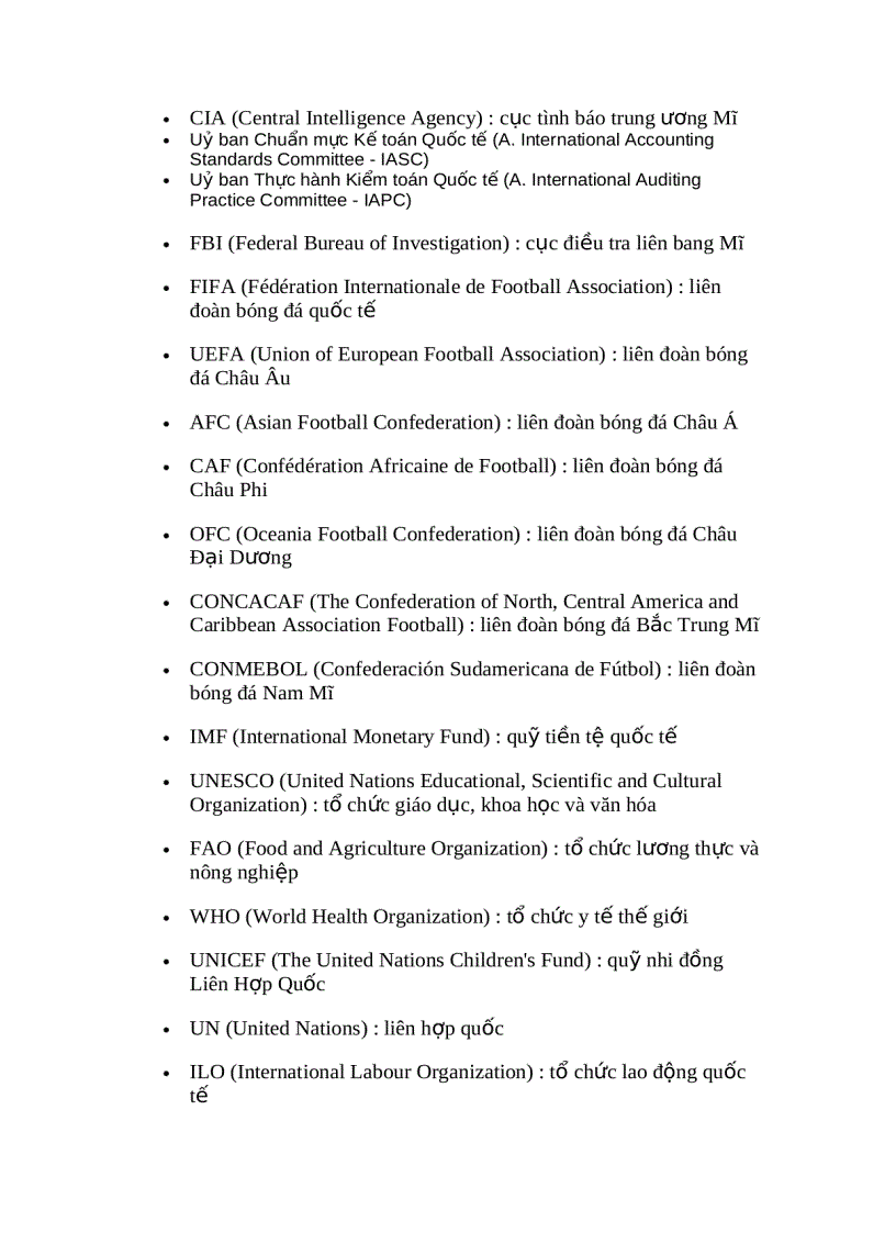 image for page Tên viết tắt các tổ chức