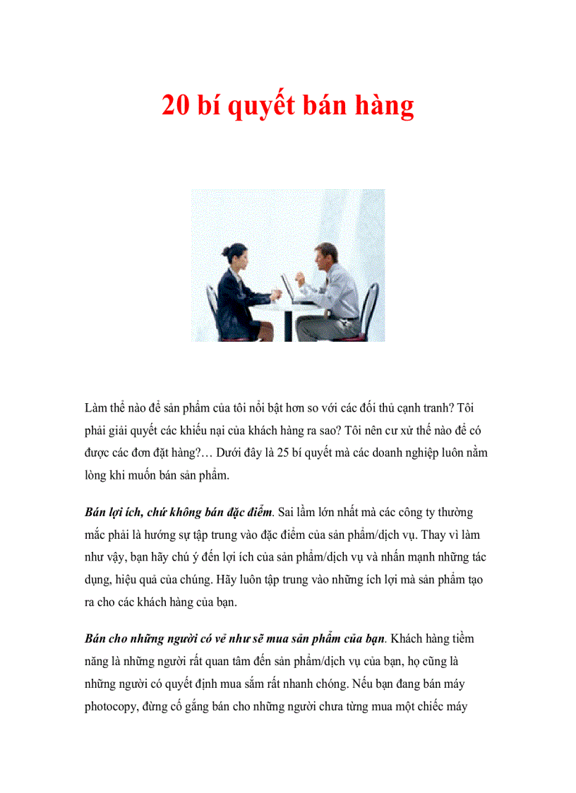 image for page Kỹ năng bán hàng 20 bí quyết bán hàng