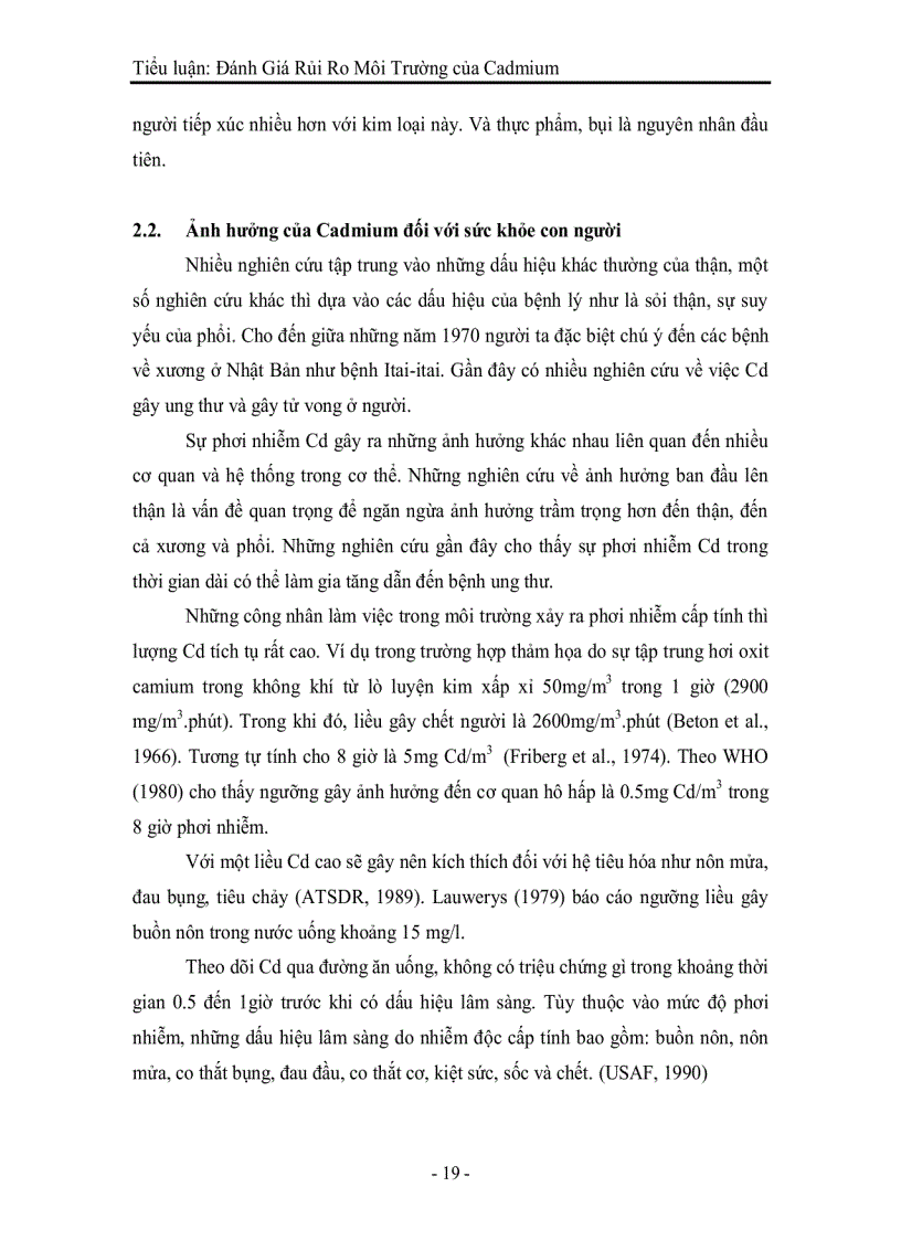 image for page Đánh Giá Rủi Ro Môi Trường của Cadmium