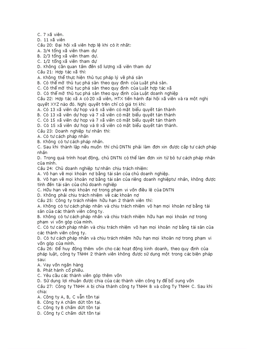 image for page Tài liệu trắc nghiệm Luật kinh tế kèm đáp án