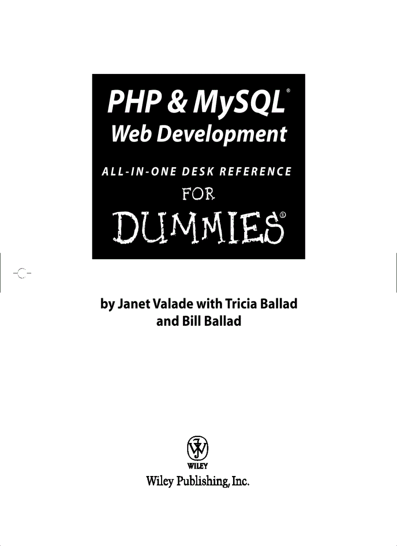 PHP MySQL Web Development All in One Desk Reference For Dummies