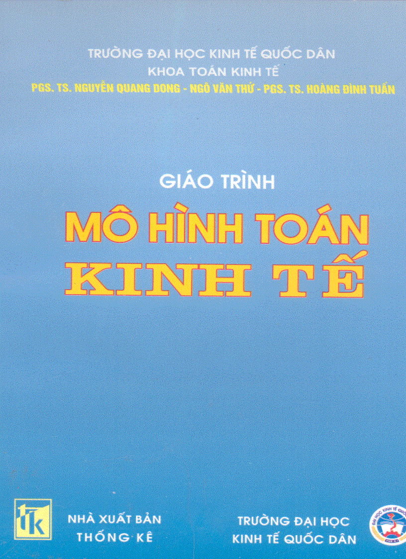 image for page Giáo trình mô hình toán kinh tế trường Đại Học Kinh Tế Quốc Dân