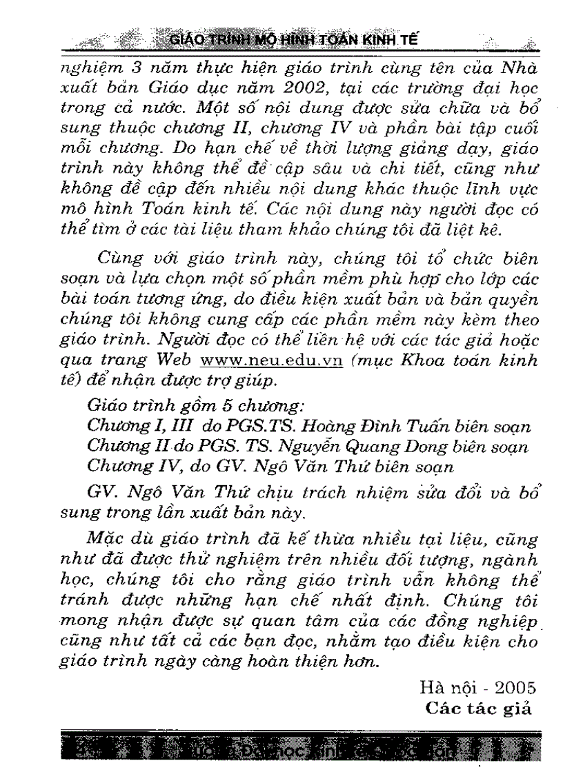 image for page Giáo trình mô hình toán kinh tế trường Đại Học Kinh Tế Quốc Dân