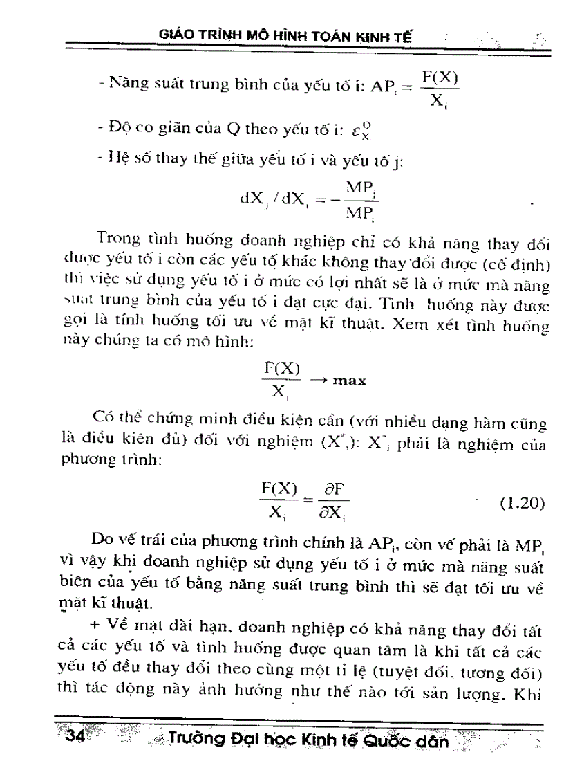 image for page Giáo trình mô hình toán kinh tế trường Đại Học Kinh Tế Quốc Dân