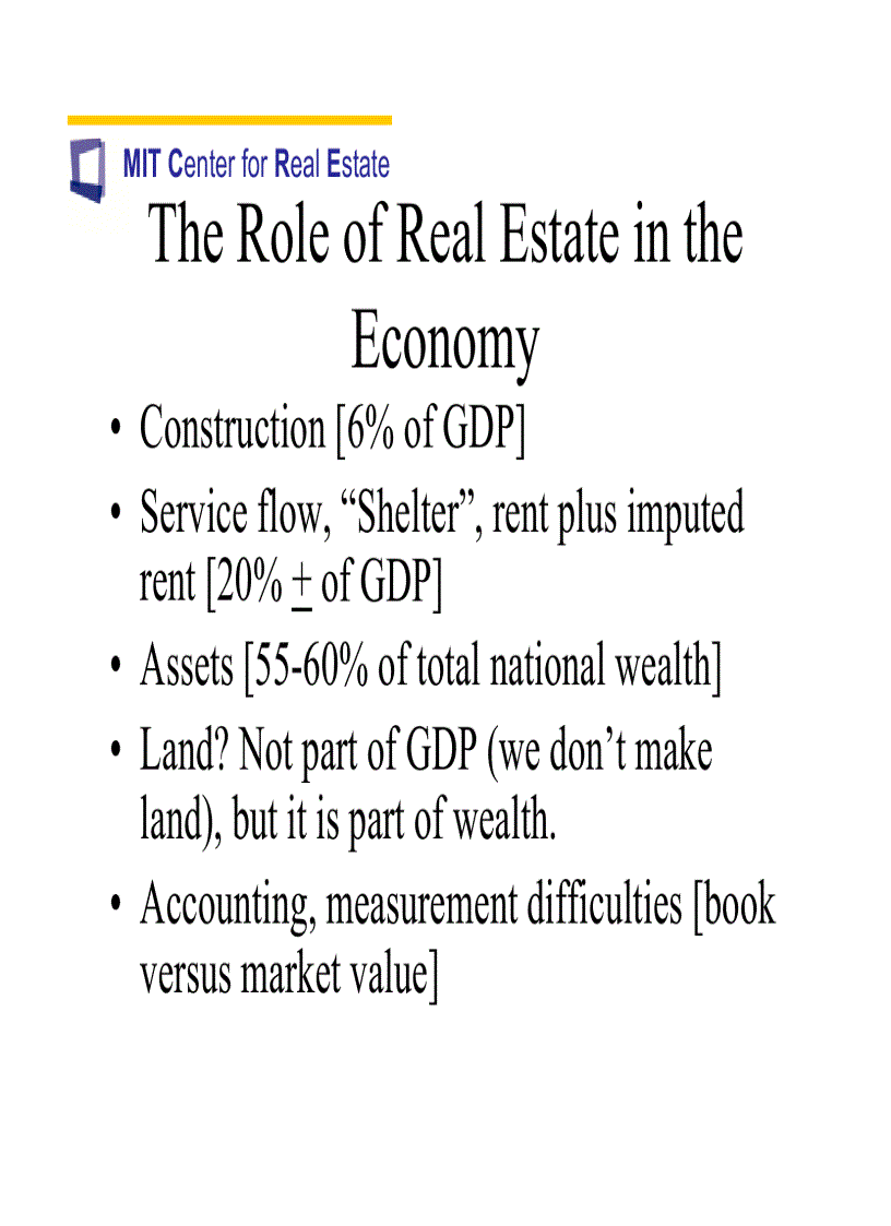 The Real Estate Sector The Capital and Property Markets