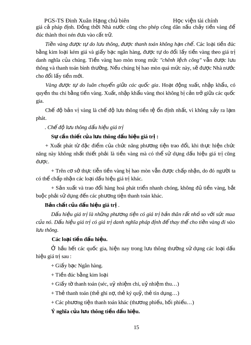 image for page Giáo trình tài chính tiền tệ của trường Học Viện Tài Chính Bản cản biên của PGS TS Đinh Xuân Hạng HAY