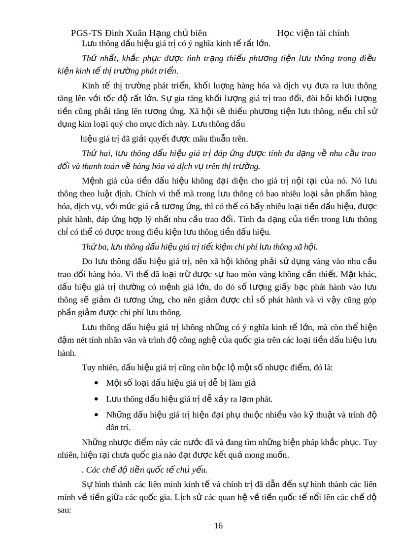 image for page Giáo trình tài chính tiền tệ của trường Học Viện Tài Chính Bản cản biên của PGS TS Đinh Xuân Hạng HAY