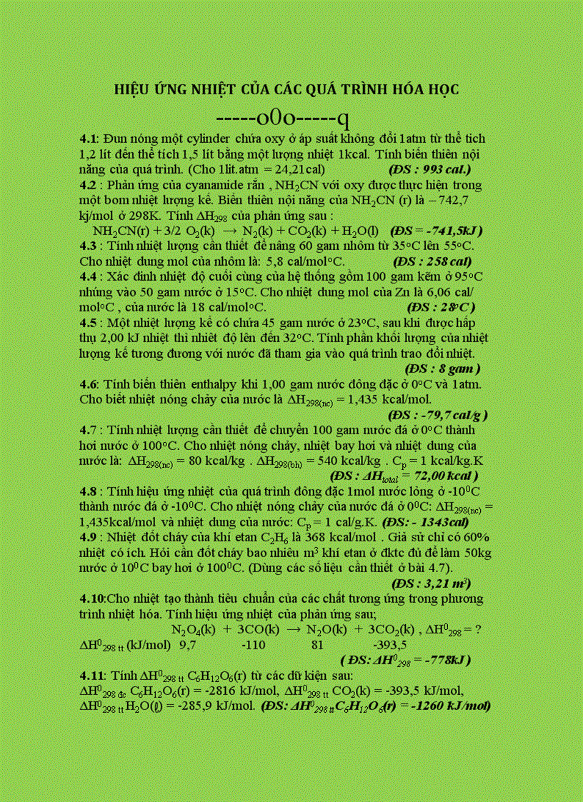 image for page Hiệu ứng nhiệt của các quá trình hóa học