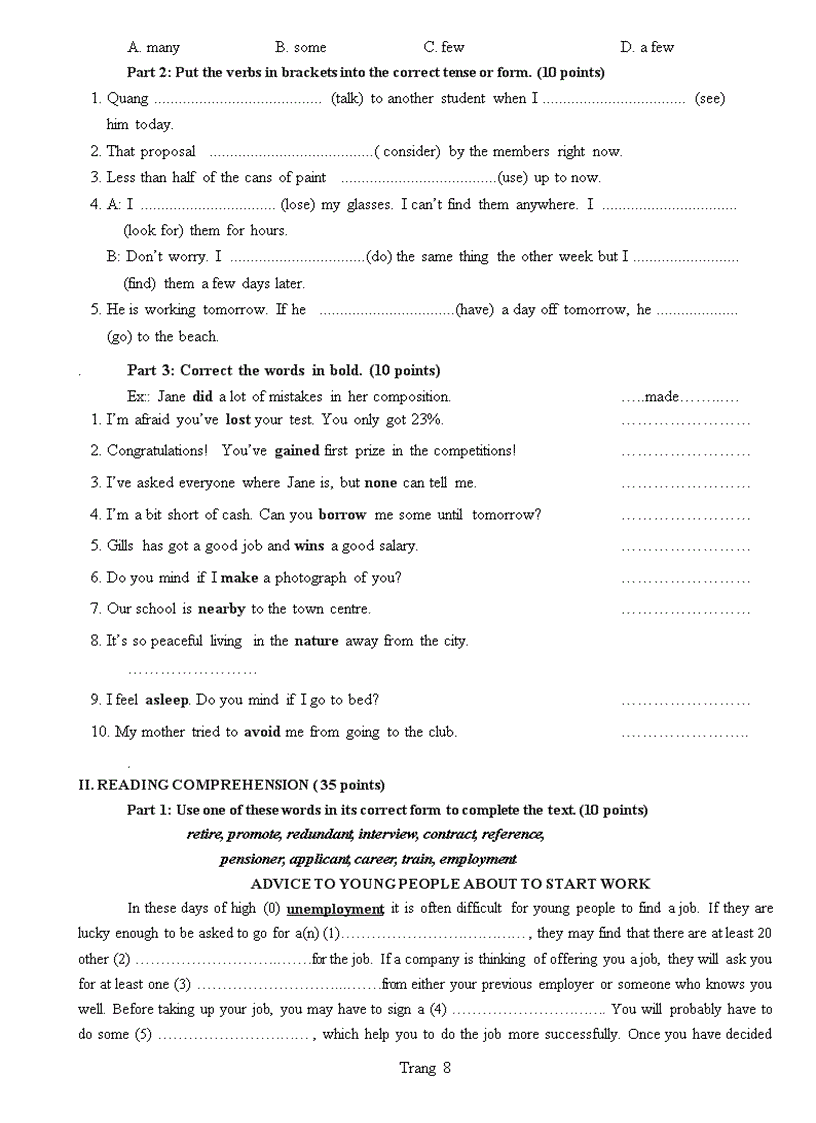 image for page Đề thi HSG Tiếng Anh cấp tỉnh Bình Phước