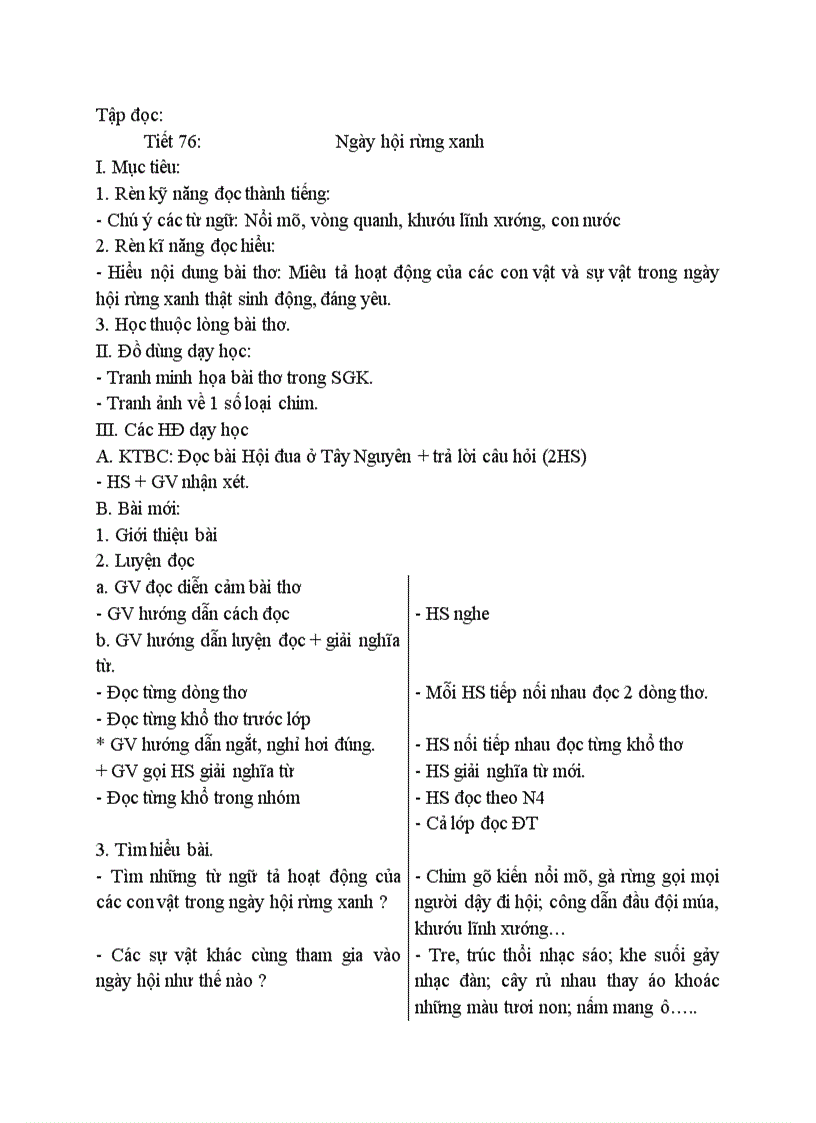 image for page Tập đọc Ngày hội rừng xanh