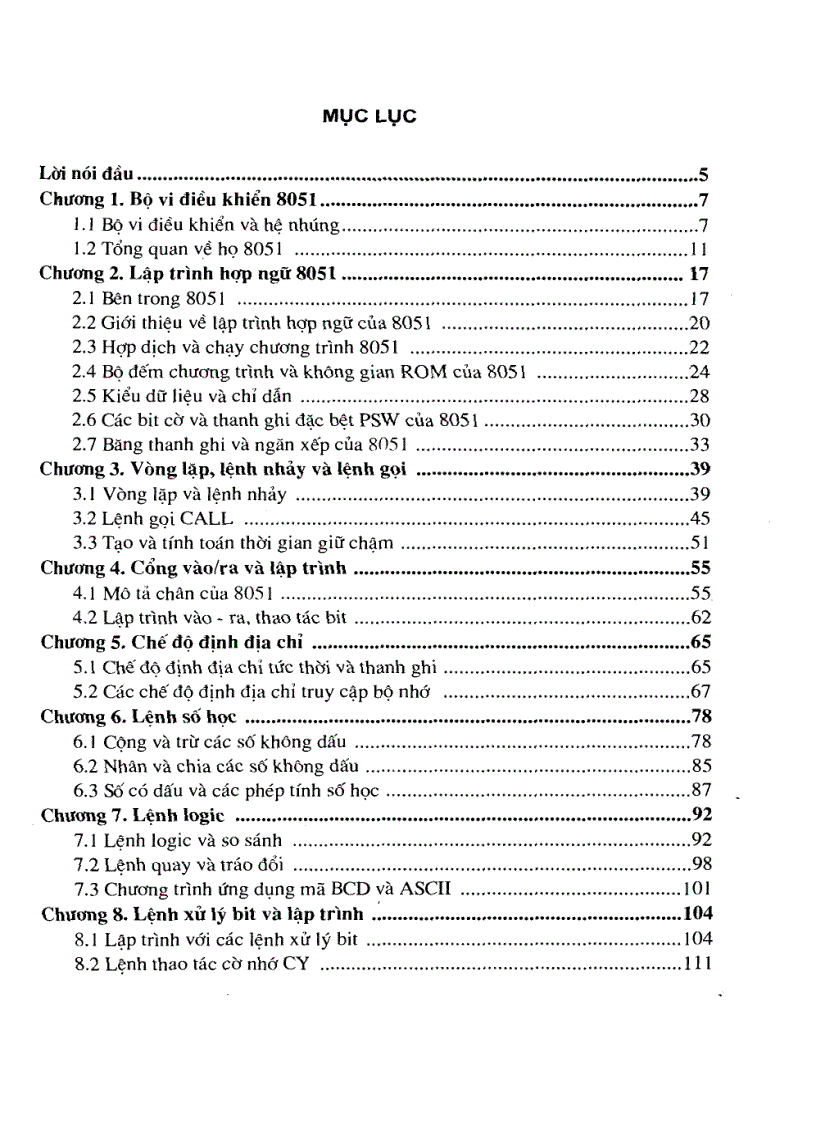 image for page Cấu Trúc và Lập Trình Họ VĐK 8051