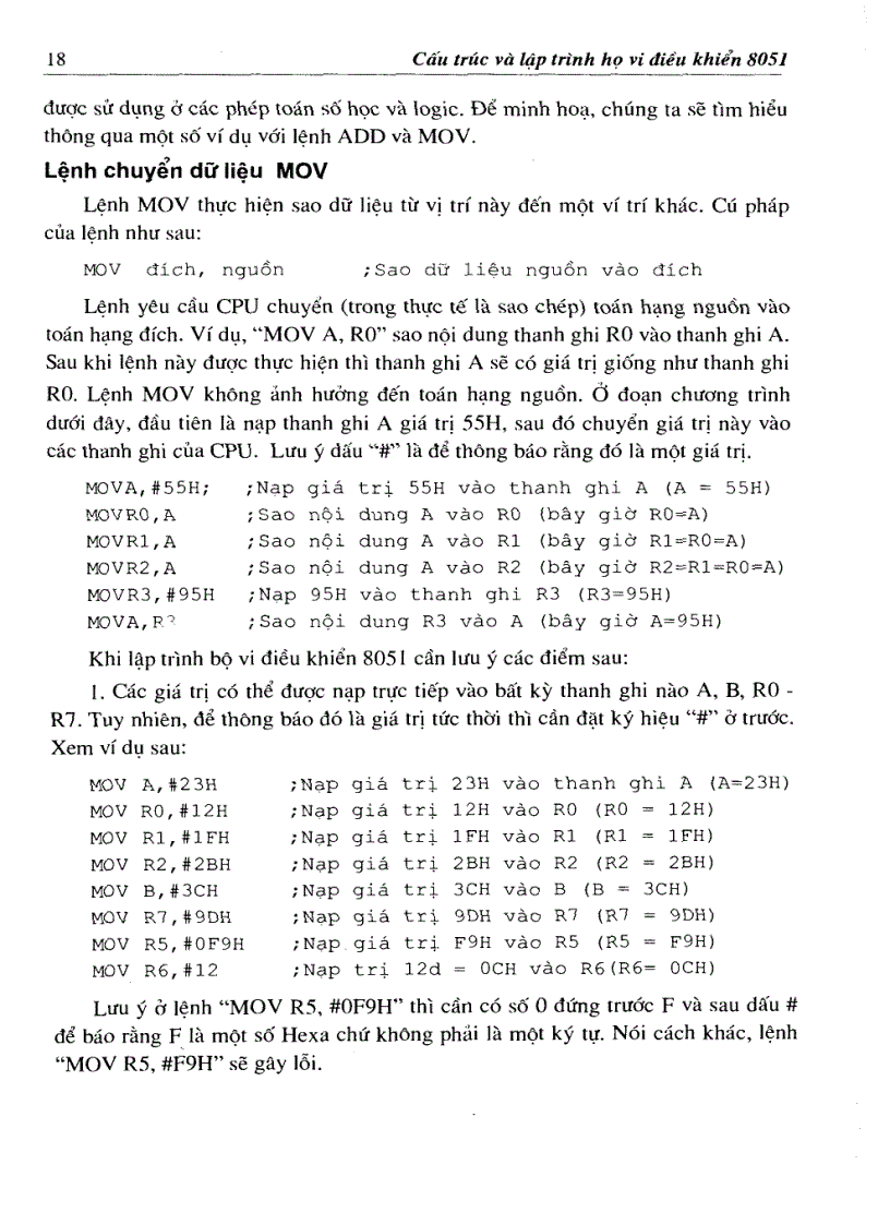 image for page Cấu Trúc và Lập Trình Họ VĐK 8051