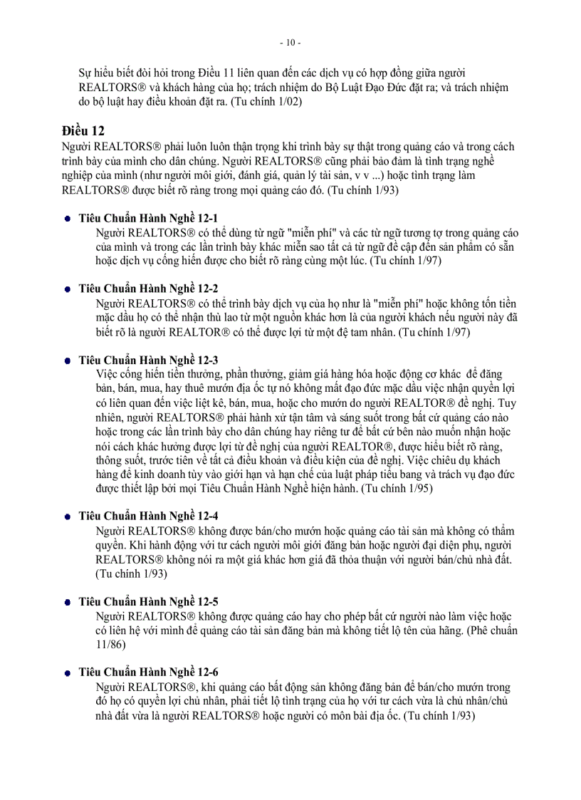 image for page Bộ Luật Đạo Đức và Tiêu Chuẩn Hành Nghề của Hiệp Hội Quốc Gia Chuyên Viên Địa Ốc National Association of REALTORS