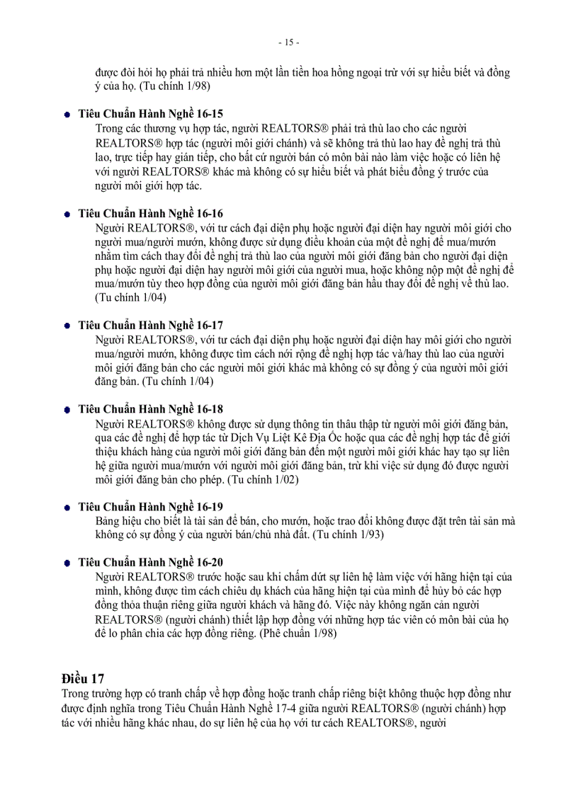 image for page Bộ Luật Đạo Đức và Tiêu Chuẩn Hành Nghề của Hiệp Hội Quốc Gia Chuyên Viên Địa Ốc National Association of REALTORS