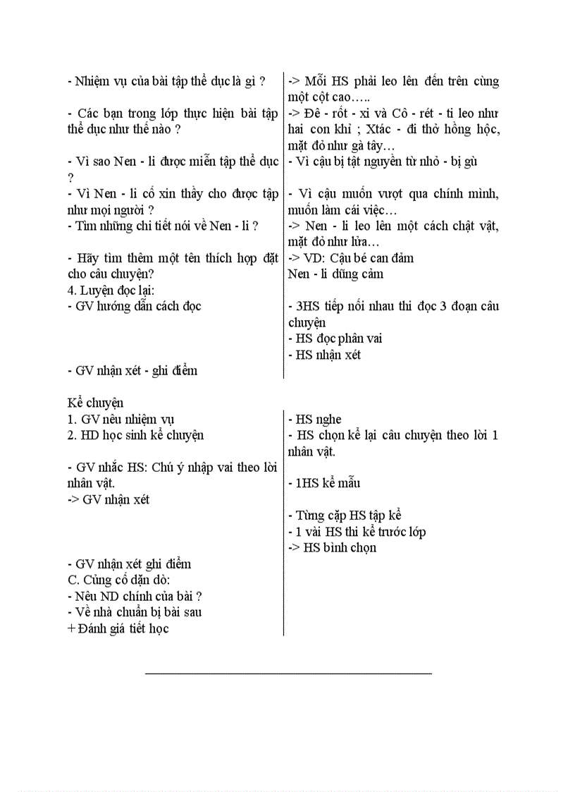 image for page Tập đọc kể chuyện Buổi học thể dục