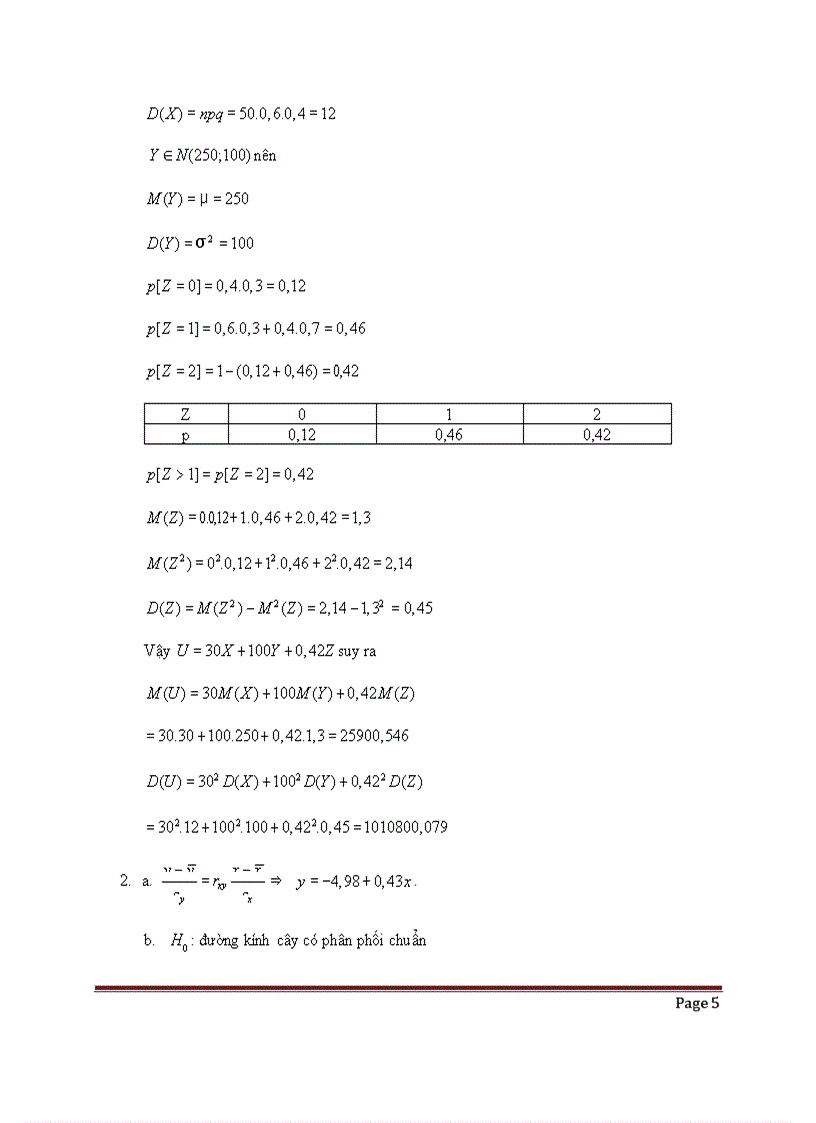 Đề thi xstk đề 1 2