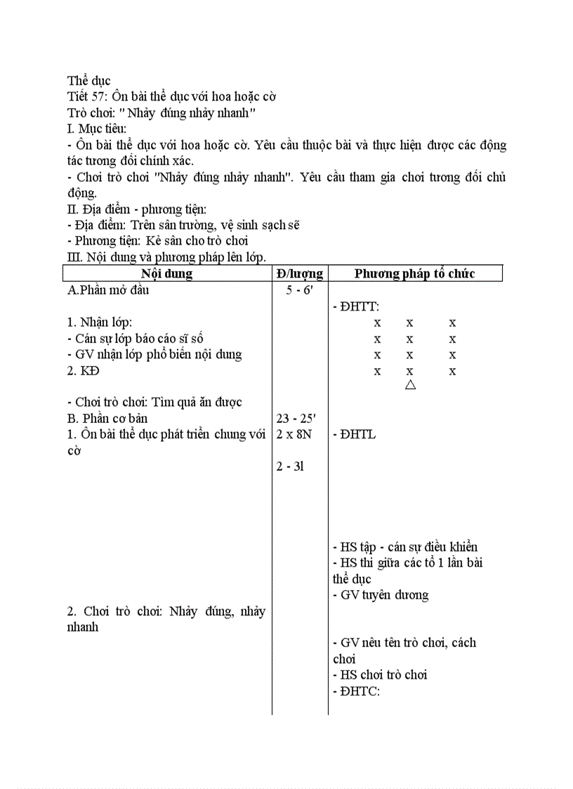 image for page Thể dục Ôn bài thể dục với hoa hoặc cờ Trò chơi Nhảy đúng nhảy nhanh