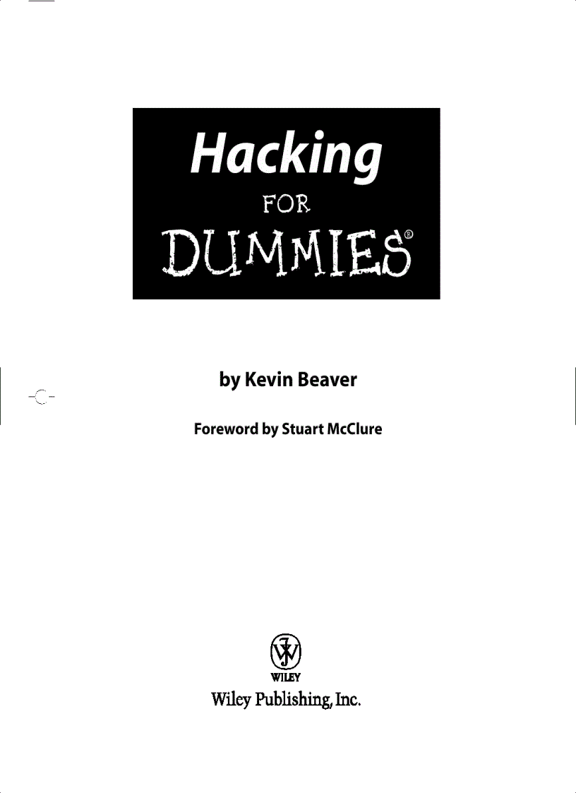 image for page Hacking For Dummies