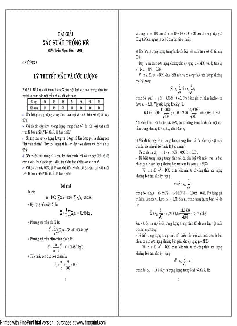 image for page Đề và bài giải XSTK