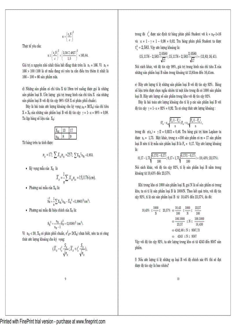 image for page Đề và bài giải XSTK