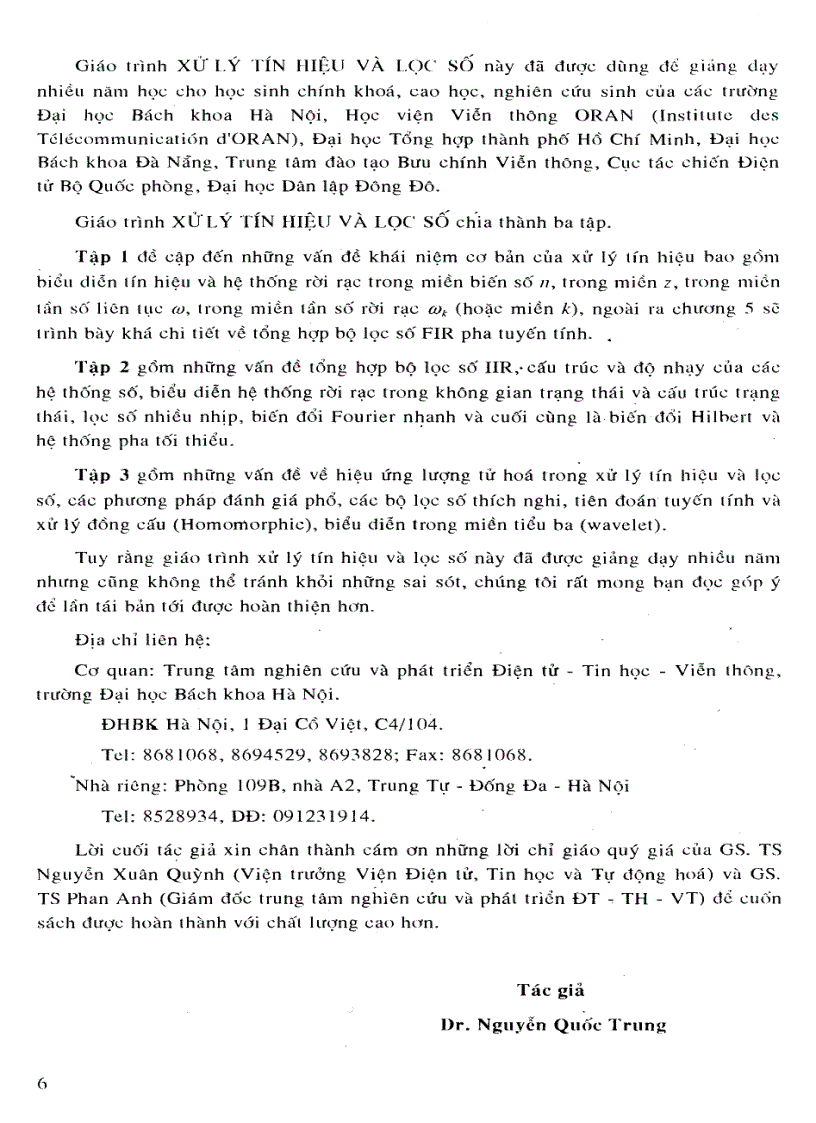 image for page Xử lý tín hiệu và lọc số tập 2 Nguyễn Quốc Trung