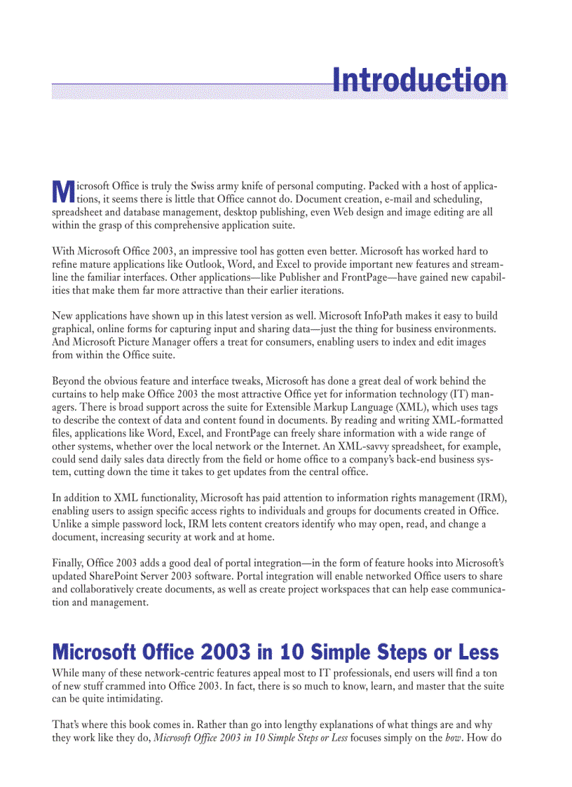 image for page Microsoft Office 2003 in 10 Simple Steps or Less