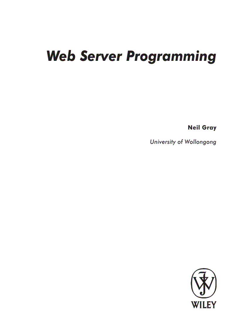 Web Server Programming