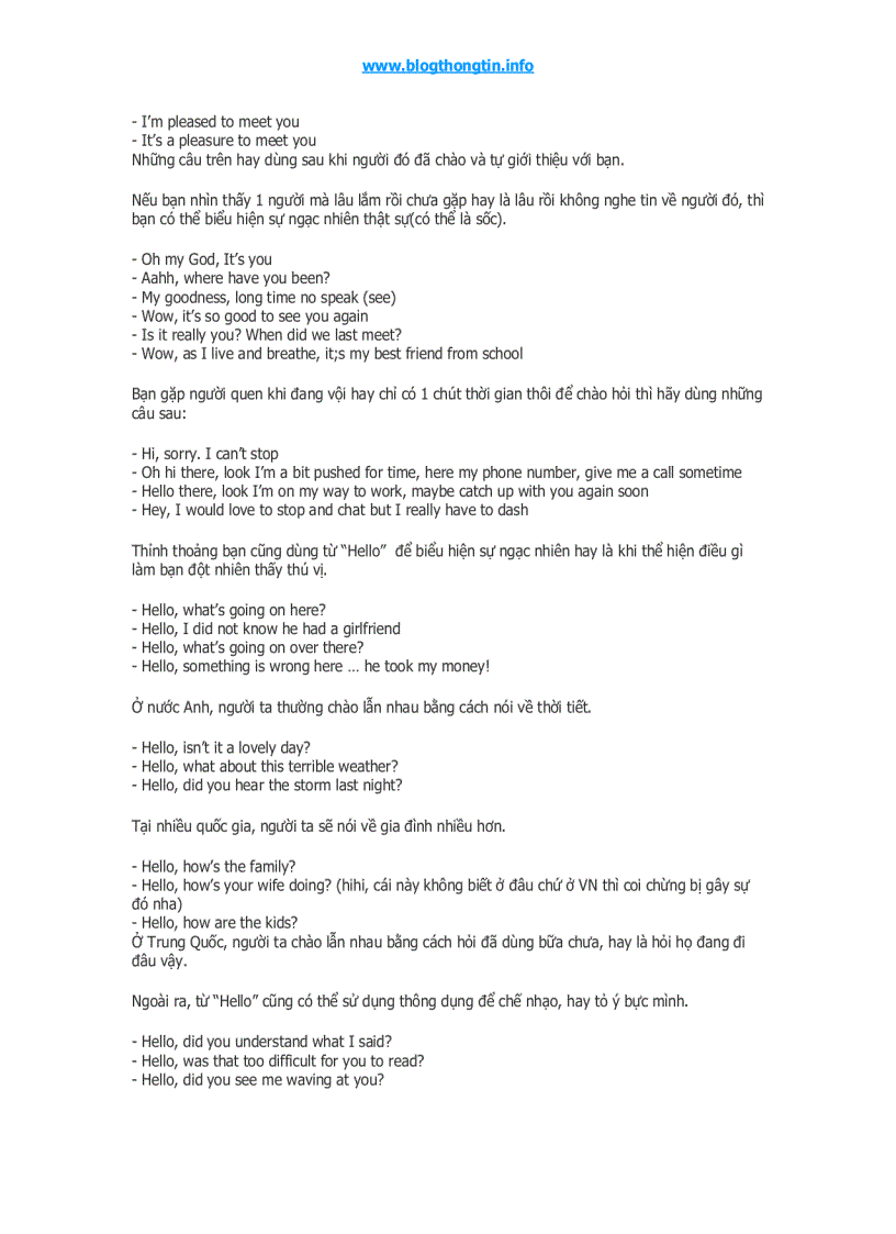 image for page Các cách nói hello goodlebye khác nhau