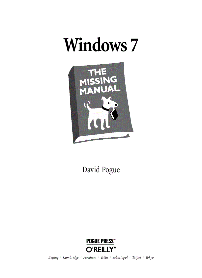 Windows 7 The Missing Manual Cuốn tài liệu bị bỏ quên
