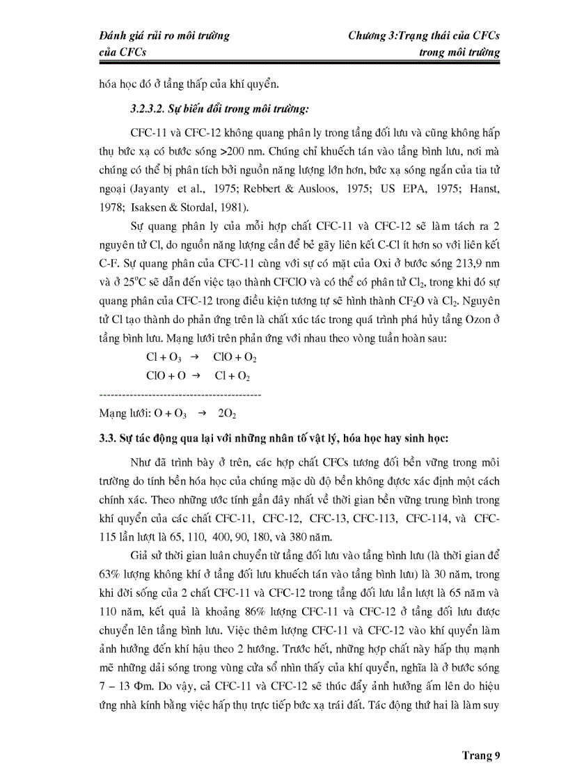 image for page Đánh giá rủi ro môi trường của CFCs