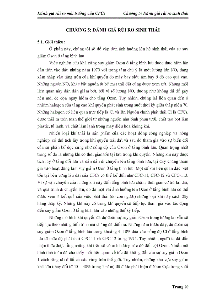 image for page Đánh giá rủi ro môi trường của CFCs