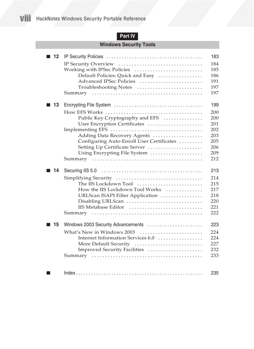 image for page HackNotes Windows Security Portable Reference