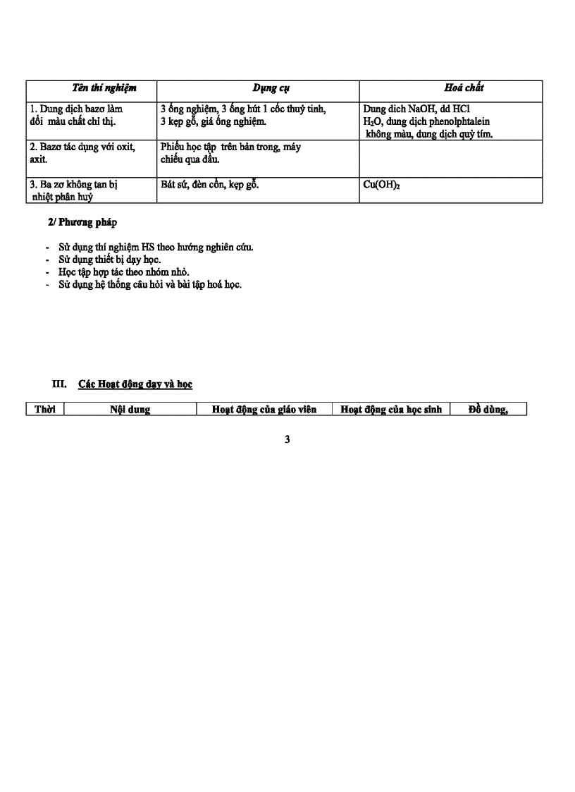 image for page Bài Giảng Tính chất hóa học của Bazơ