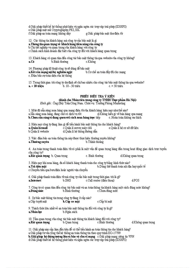 image for page Giải pháp an toàn và bảo mật thông tin khách hàng tại công ty thực phẩm Hà Nội